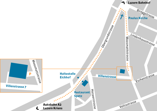 Lageplan Villenstrasse Luzern